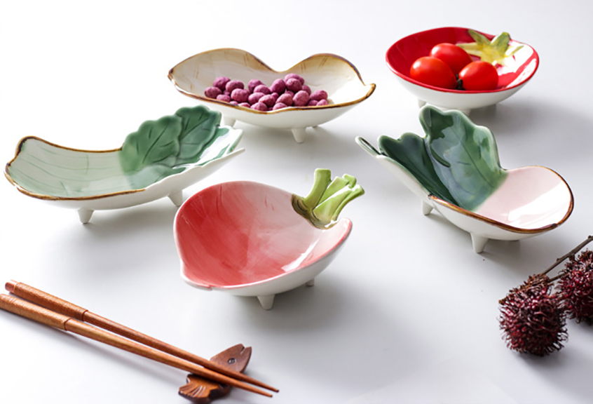 Pflanzliche geformte Keramik Dekorative Serveware