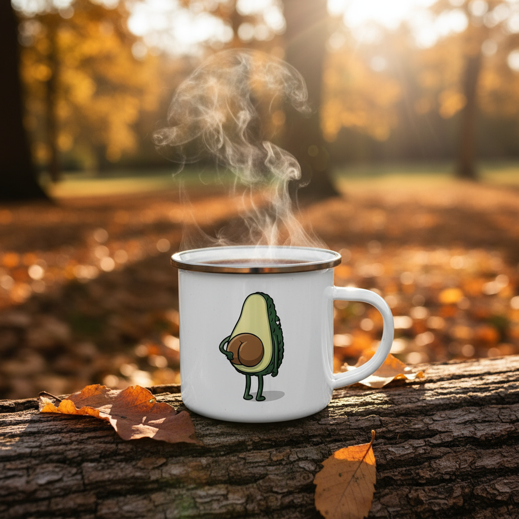 Adorable Avocado Edelstahl Emaill Camp Becher