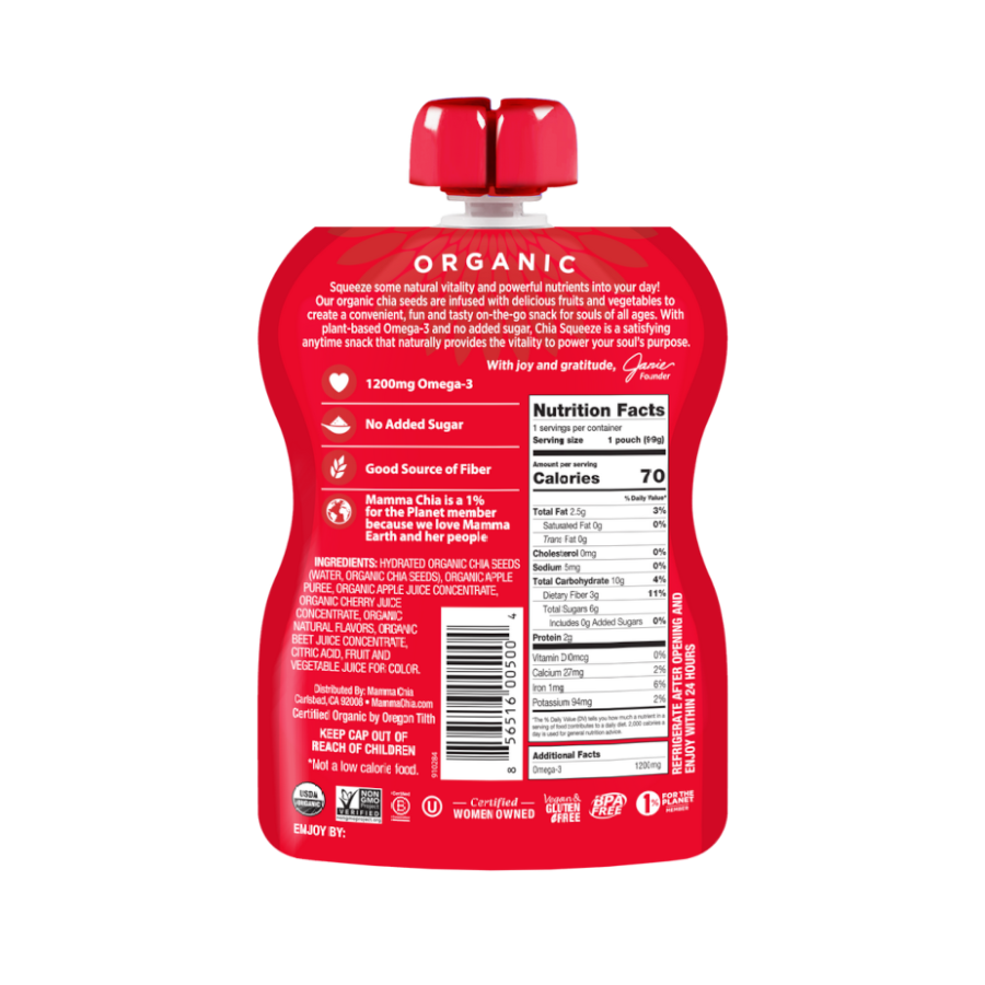 Mamma Chia Organic Chia Squeeze Cherry Liebe 99 g