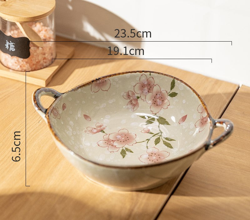 Farmhouse Stil unregelmäßig geformte Keramikschalen mit Griffen