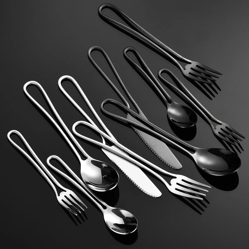 Minimalistischer Schnitt Griff Edelstahl Flatware 5-teiliges Set