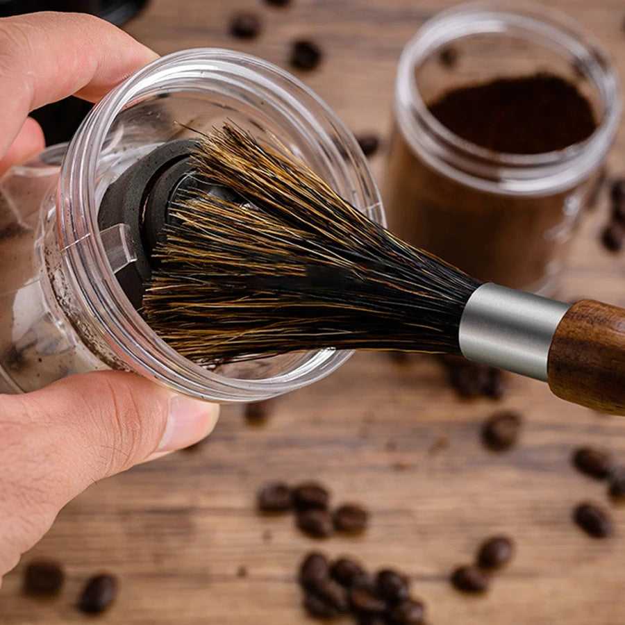 Luxus Barista Holz & Natural Bristle Kaffeereinigung Bürsten