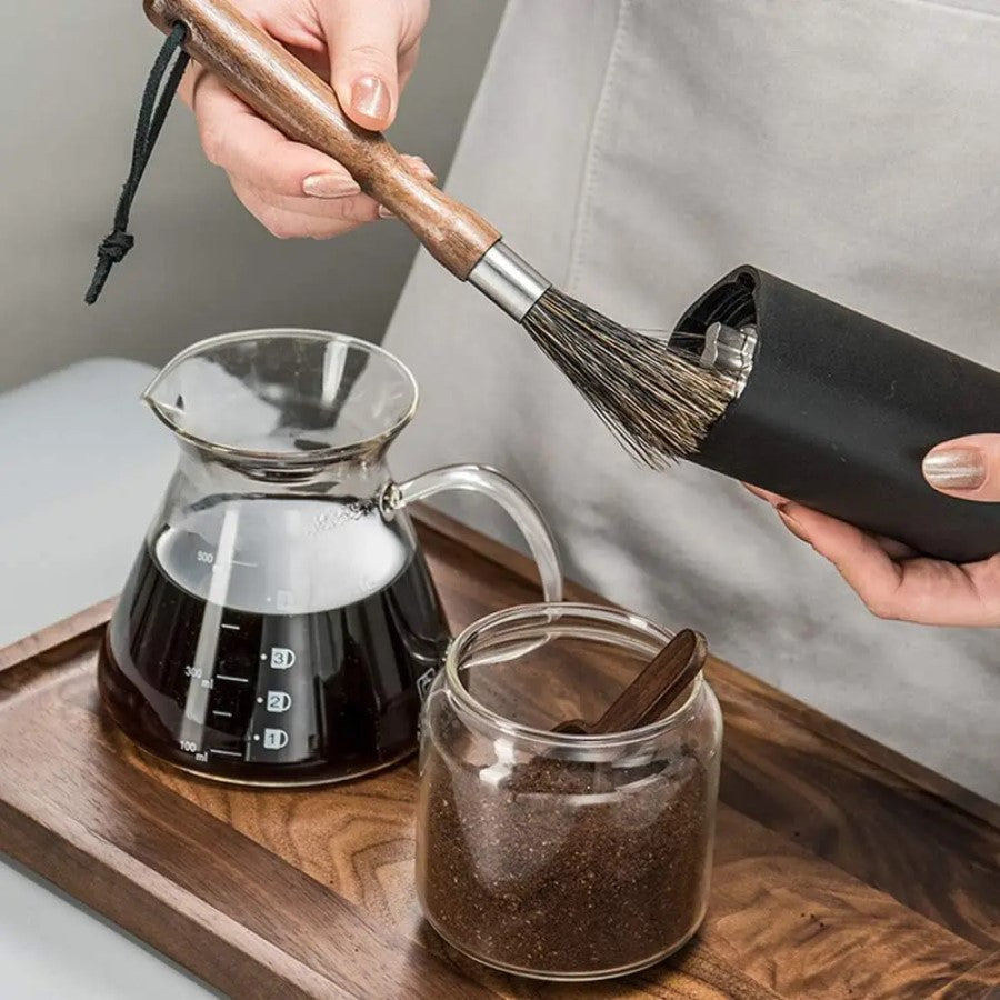 Luxus Barista Holz & Natural Bristle Kaffeereinigung Bürsten