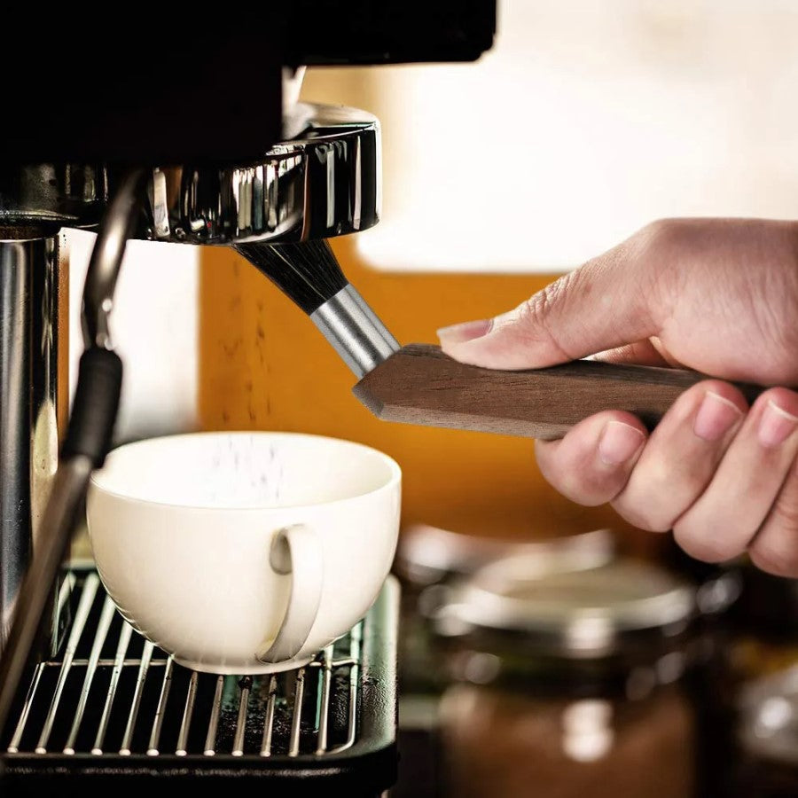 Luxus Barista Holz & Natural Bristle Kaffeereinigung Bürsten