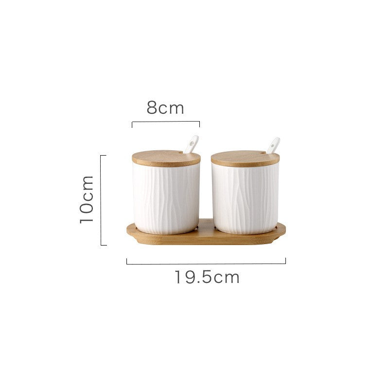 Organic Seaside Style Keramik Jar & Spoon Sets mit Bambus Lids