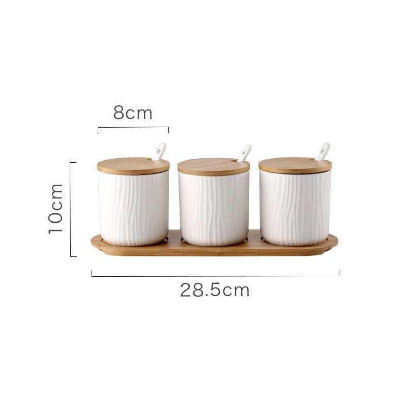 Organic Seaside Style Keramik Jar & Spoon Sets mit Bambus Lids