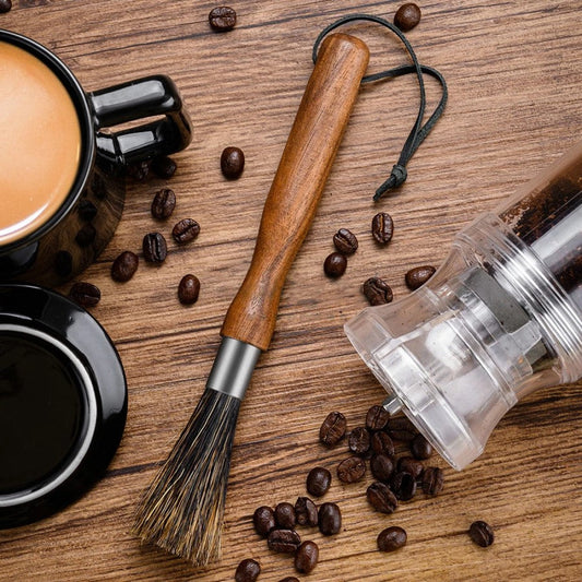 Luxus Barista Holz & Natural Bristle Kaffeereinigung Bürsten
