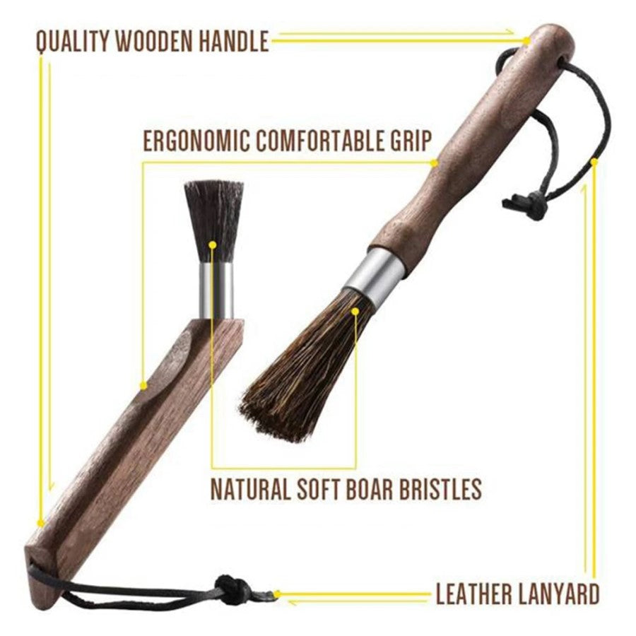 Luxus Barista Holz & Natural Bristle Kaffeereinigung Bürsten