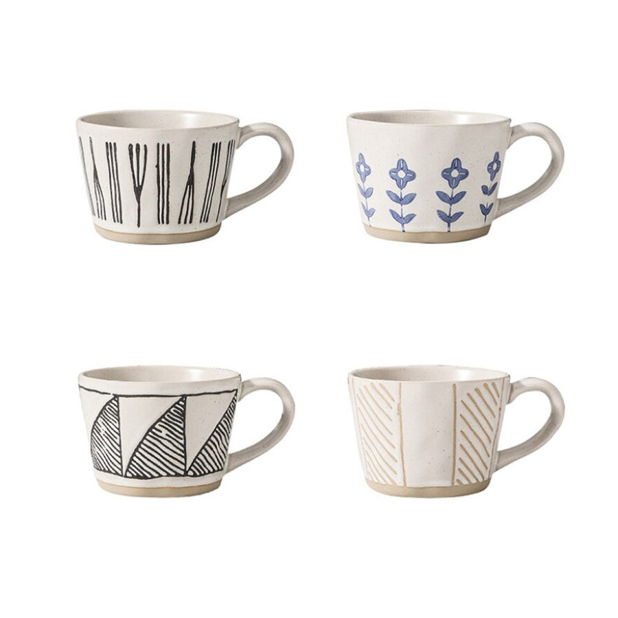 Craft Style unregelmäßig geformte Keramikbecher mit exponierter Basis