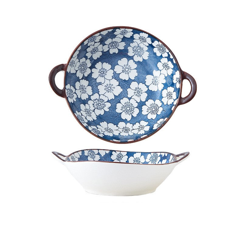 Farmhouse mediterranen Stil unregelmäßig geformte Keramikschalen mit Griffen