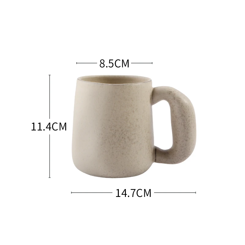 Organic Retro Style Keramikbecher mit Chunky Griffe