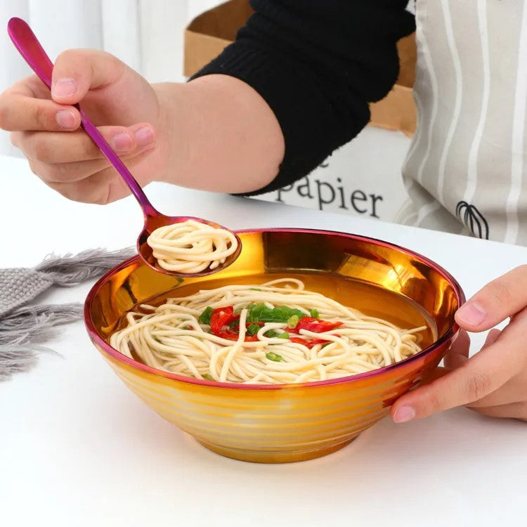 Glam Edelstahl Insulated Bunte Nudelschalen Sets mit Utensilien