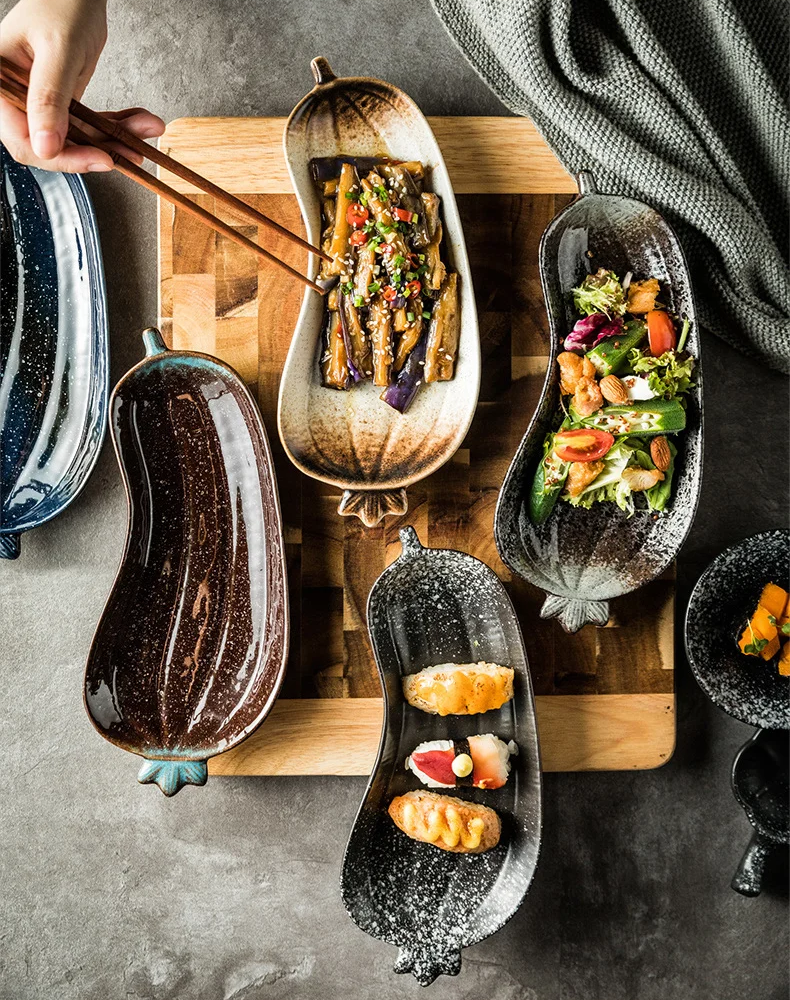 Auberginenförmige Keramik Dekorative Serveware