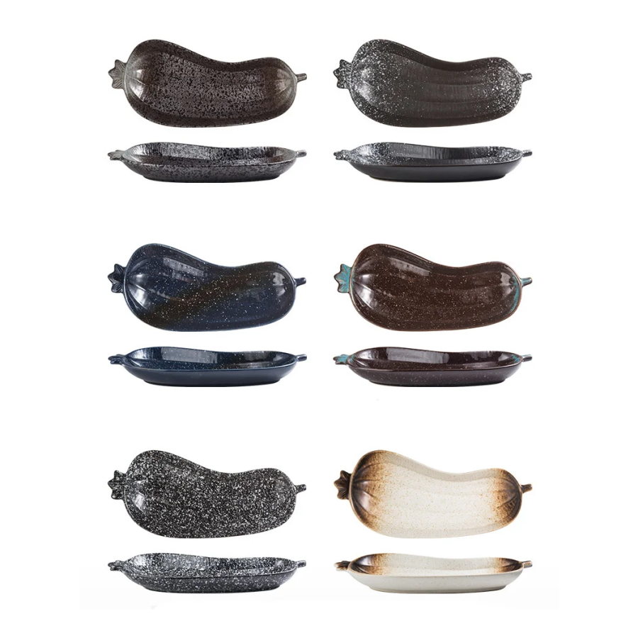 Auberginenförmige Keramik Dekorative Serveware