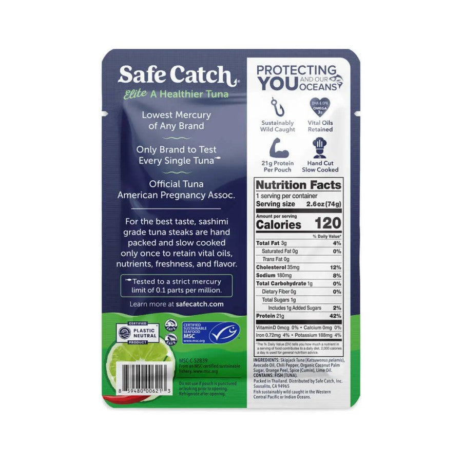 Safe Catch Elite Chili Lime Wild Thunfischbeutel 74 g