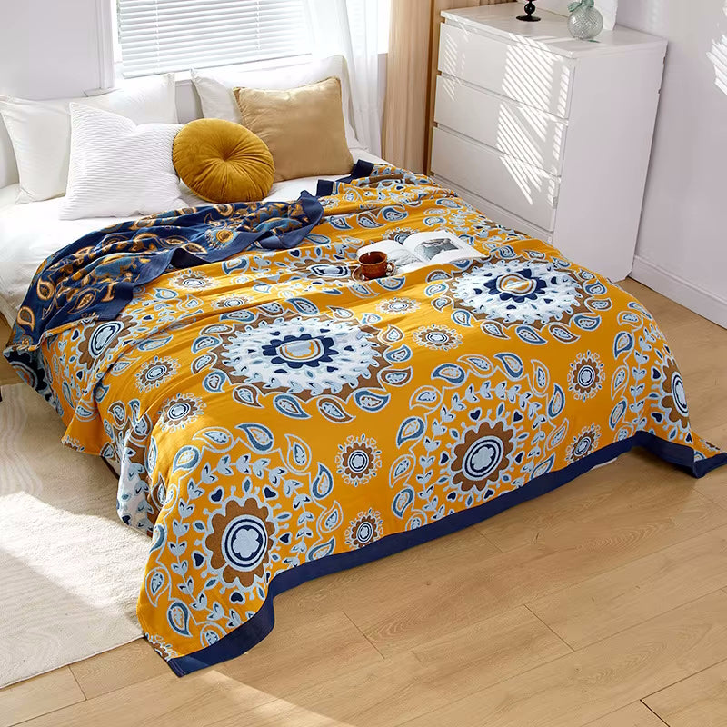Regal Blumen Reversible Cotton Steppdecke Coverlet Leichte Bettwäsche