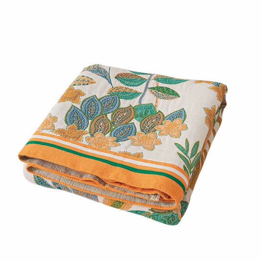 Emerald Eden Reversible Baumwollquilt Coverlet Leichte Bettwäsche