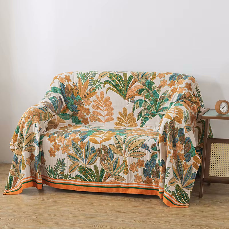 Emerald Eden Reversible Baumwollquilt Coverlet Leichte Bettwäsche