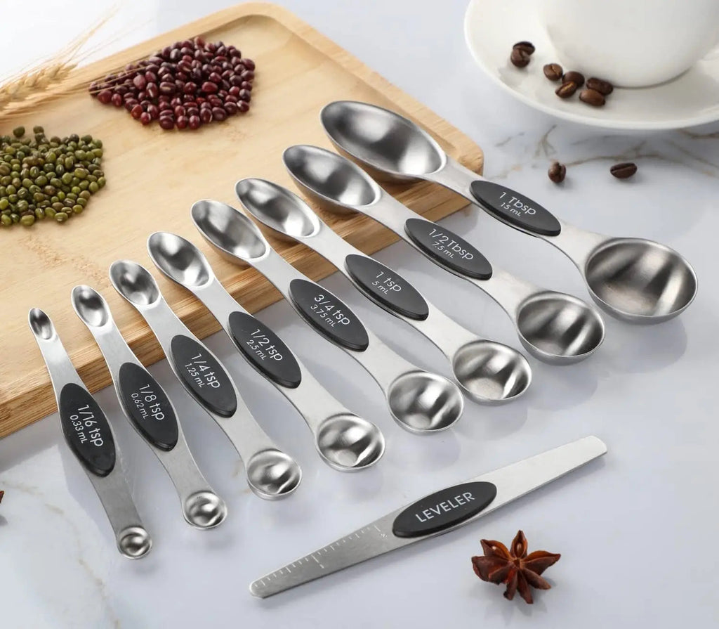 Alltägliches Edelstahlmagnet-Doppelkopf-Stapel-Messlöffel-Set