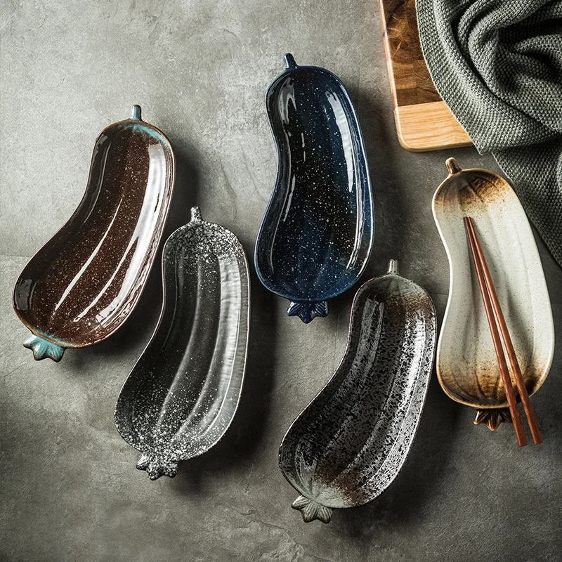 Auberginenförmige Keramik Dekorative Serveware