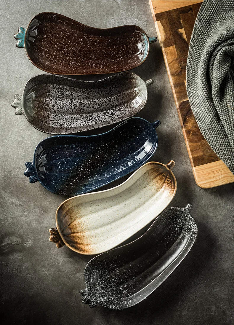 Auberginenförmige Keramik Dekorative Serveware