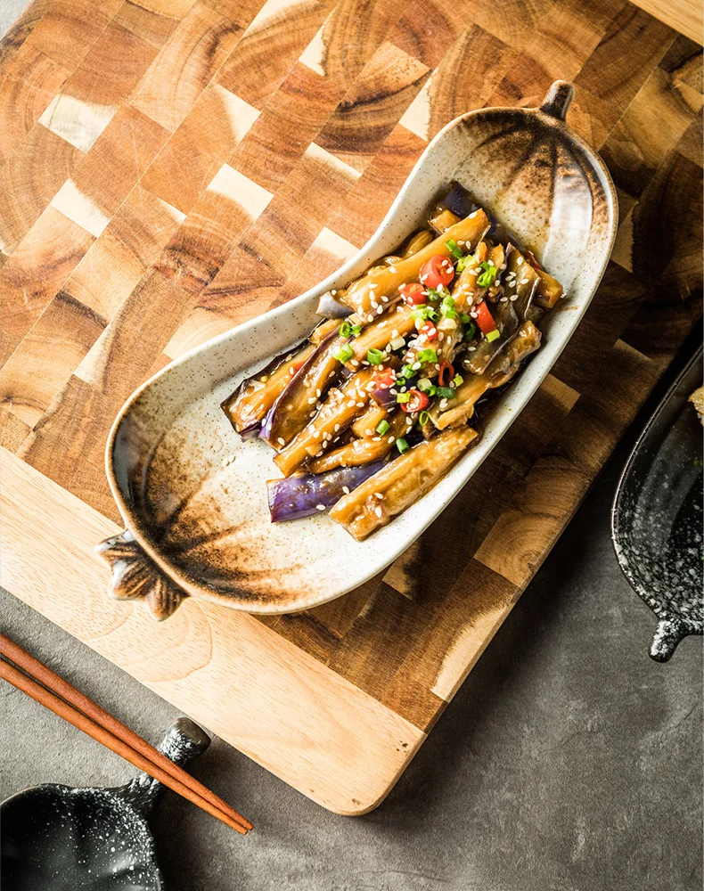Auberginenförmige Keramik Dekorative Serveware