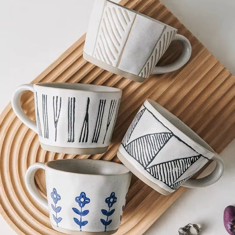 Craft Style unregelmäßig geformte Keramikbecher mit exponierter Basis