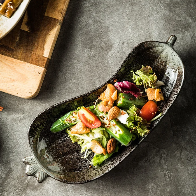 Auberginenförmige Keramik Dekorative Serveware