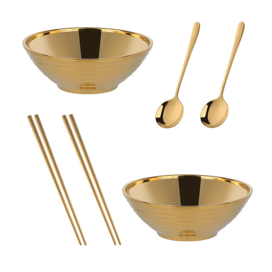 Glam Edelstahl Insulated Bunte Nudelschalen Sets mit Utensilien