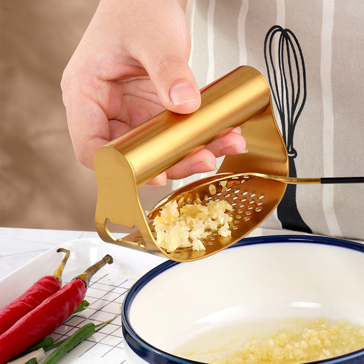 Edelstahl Curved Garlic Rocker Press & Bottle Opener