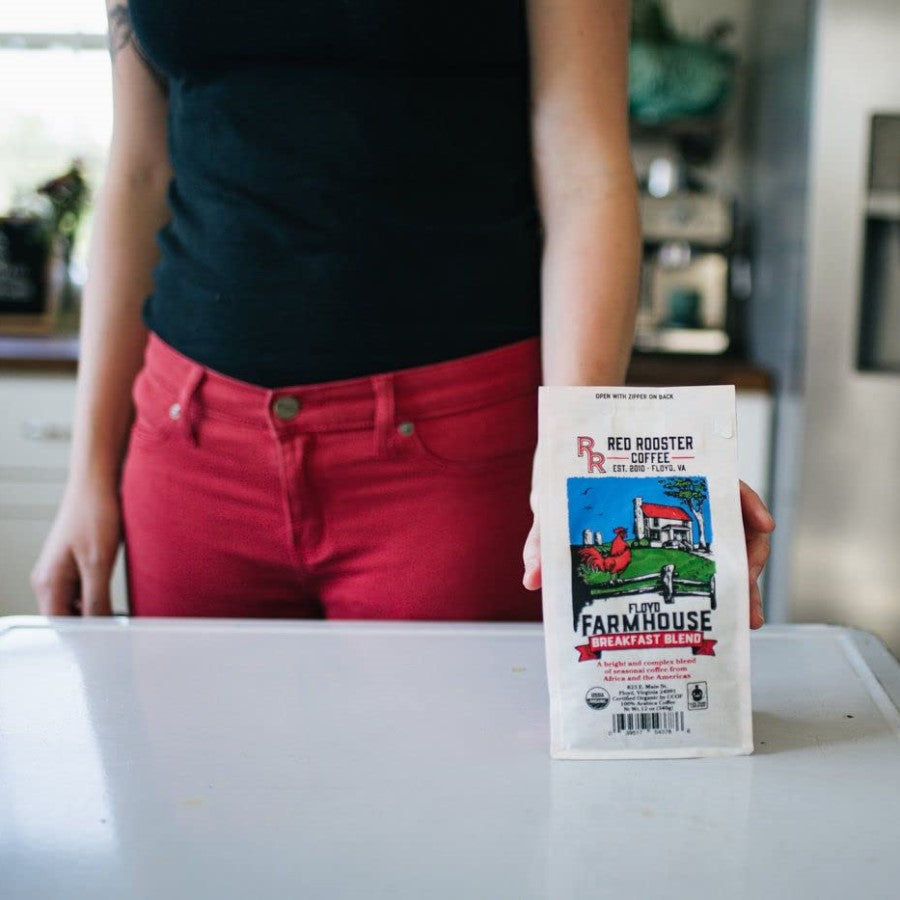 Rot Rooster Coffee Floyd Farmhouse Frühstück Blend Organische Ganze Bohne 34 g