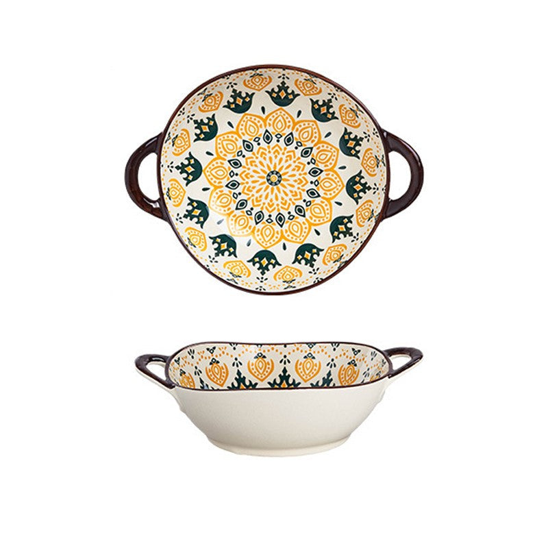 Farmhouse Boho Style unregelmäßig geformte Keramikschalen mit Griffen