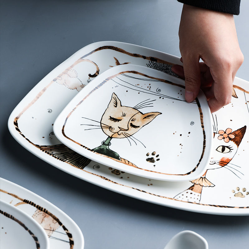Classy Katzen unregelmäßig geformtes Keramikgeschirr