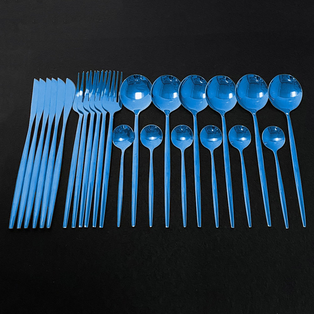 Edelstahl 24 Stück modernes Flatware Set
