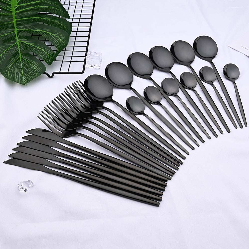 Edelstahl 24 Stück modernes Flatware Set