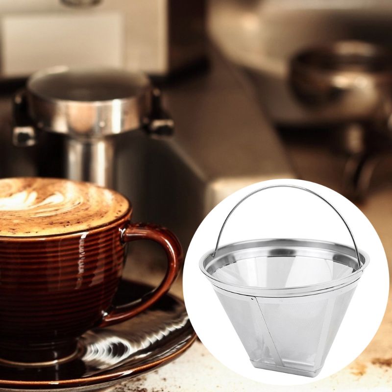 Wiederverwendbarer Edelstahl Nr. 4 Cone Coffee Filter Basket
