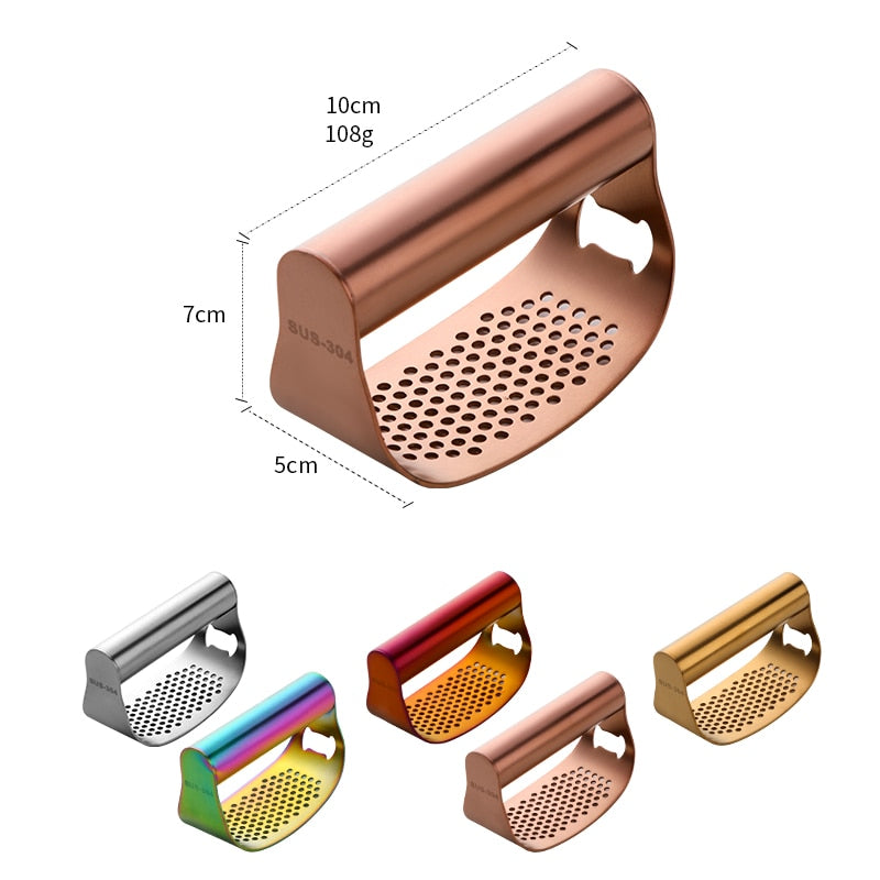 Edelstahl Curved Garlic Rocker Press & Bottle Opener