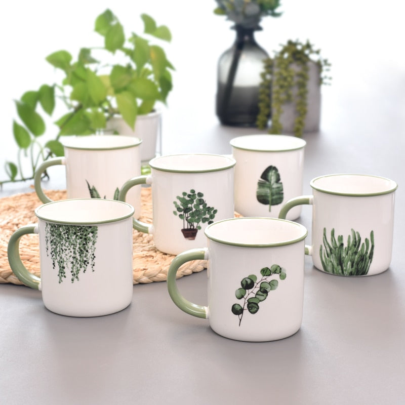 Gemalte Pflanzen Stil Keramikbecher