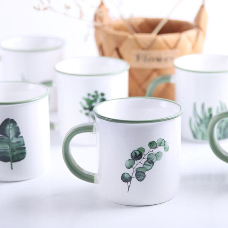 Gemalte Pflanzen Stil Keramikbecher