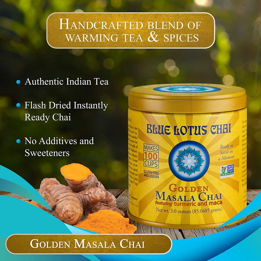 Blauer Lotus Chai Nicht-GVO Goldener Masala Chai Tee 85 g