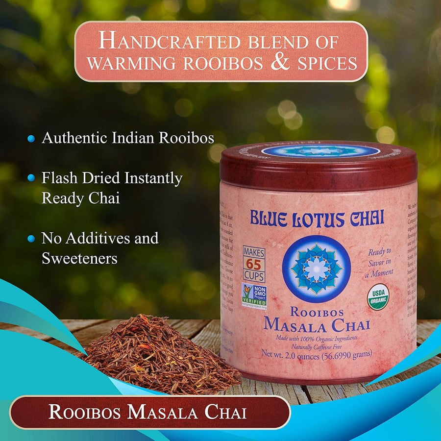 Blauer Lotus Chai Organischer Rooibos Masala Chai Tee 57 g