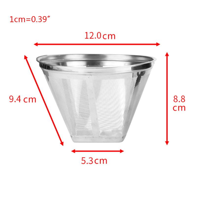 Wiederverwendbarer Edelstahl Nr. 4 Cone Coffee Filter Basket