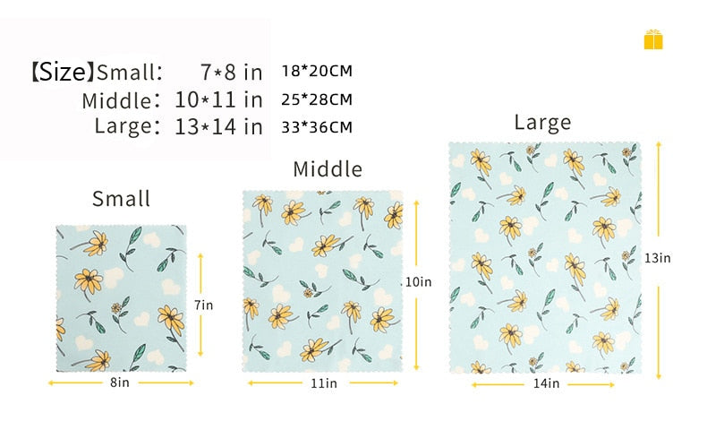 Bienenwachs-Wrap Assorted 3 Packung - Mehrere Drucke
