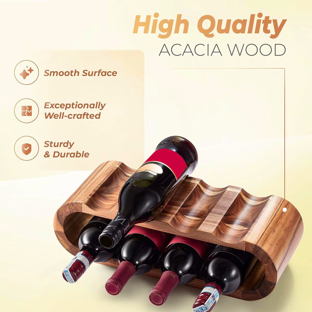 Acacia Wood 8 Flaschen Countertop Weinack