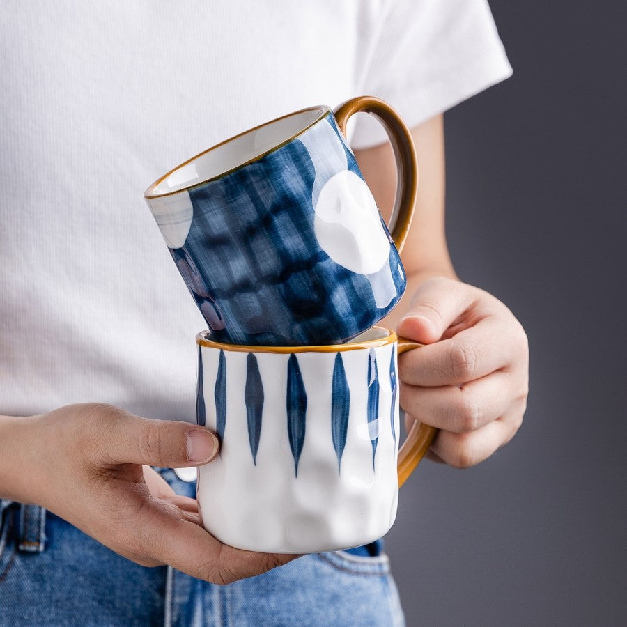 Nautical Style Keramikbecher mit glätten Glättglas Finish