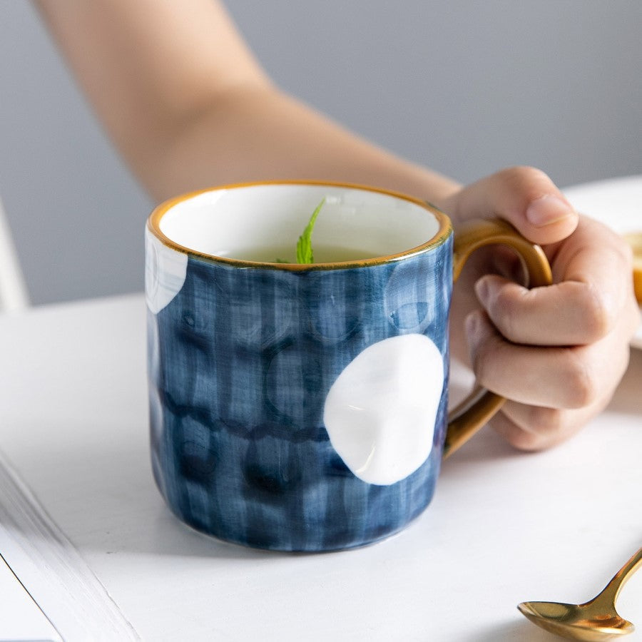 Nautical Style Keramikbecher mit glätten Glättglas Finish