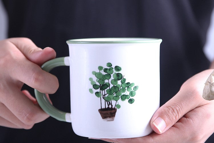 Gemalte Pflanzen Stil Keramikbecher