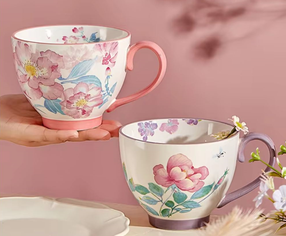 Aquarell Garten Stil Keramikbecher