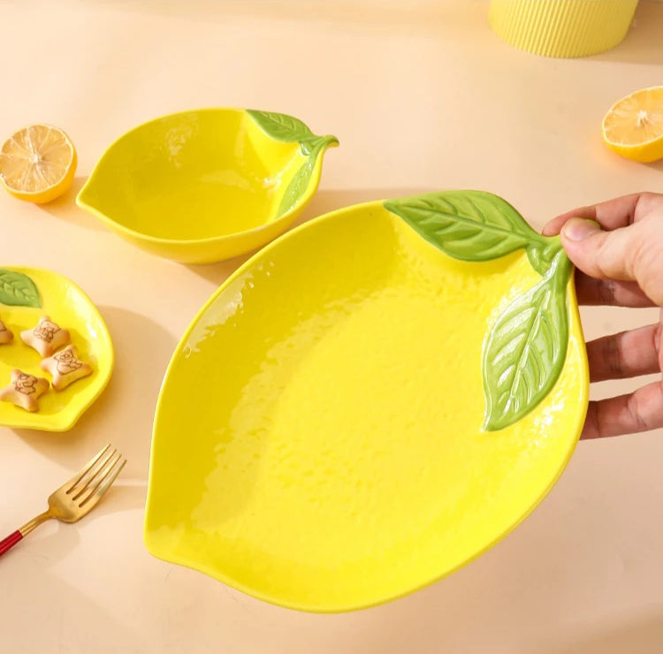 Helle Zitrone geformte Keramik dekorative Serveware