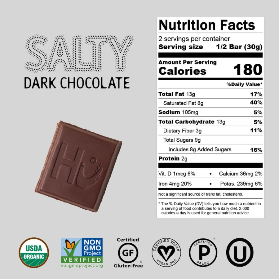 Hu Salty Dark Chocolate Organisch 70% Kakaobar 6 g